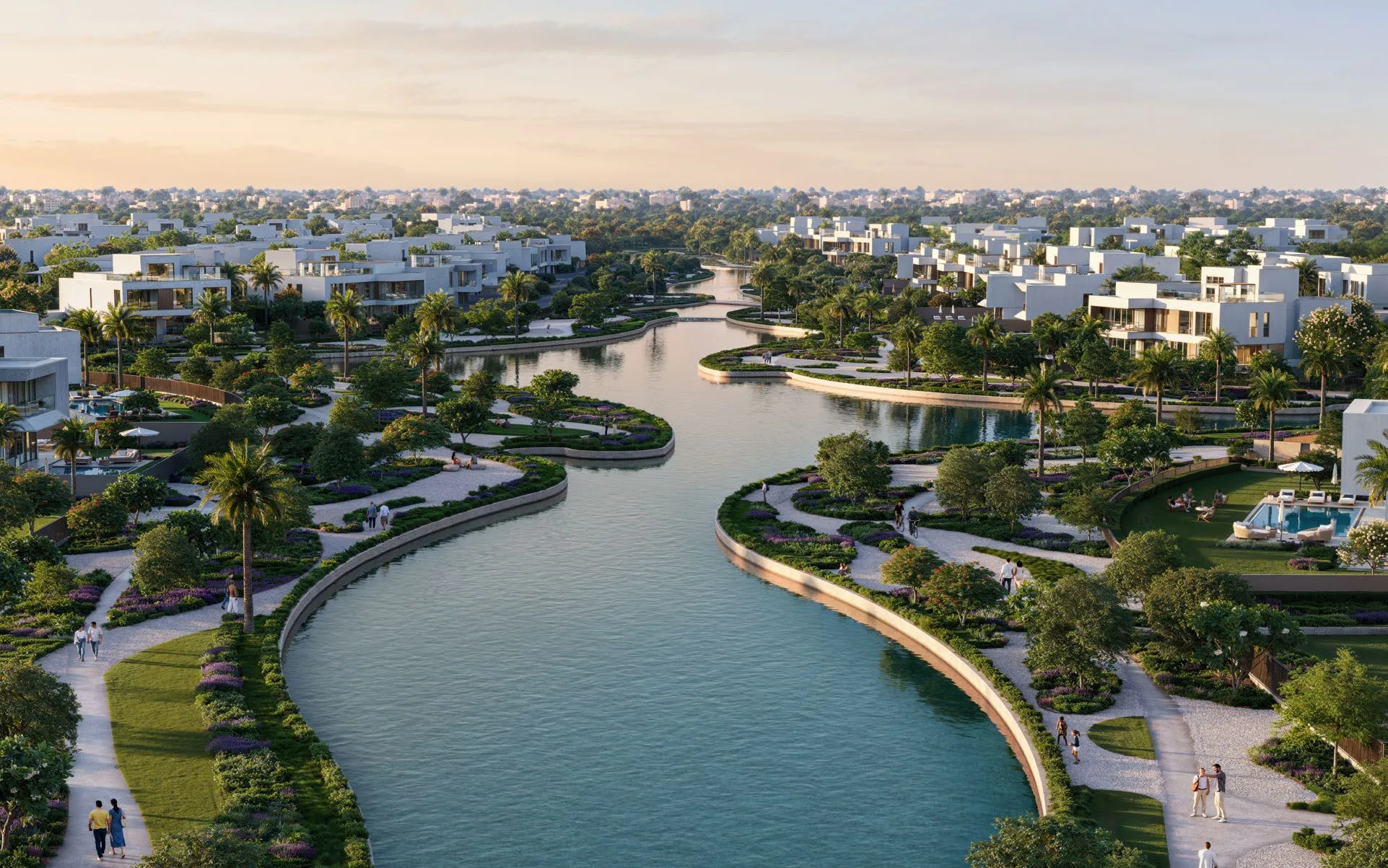 Lunaya lagoon landscape and residences